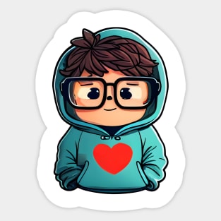 Hoddie love Guy Sticker